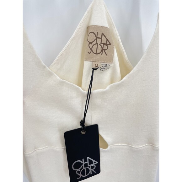NWT CHASER Keyhole T Back Cream Off-White Tank Top Size M - Picture 3 of 3